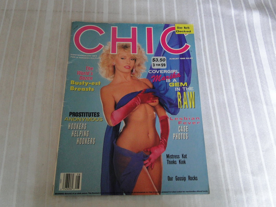 Vintage Nude Erotic Sexy Adult Men's Magazine Chic August 1989    146