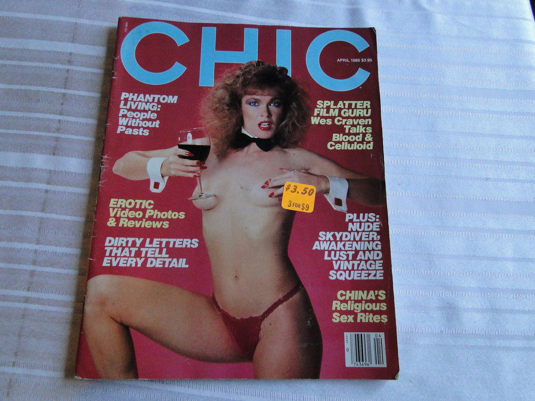 Vintage Nude Erotic Sexy Adult Magazine Chic April 1986       132