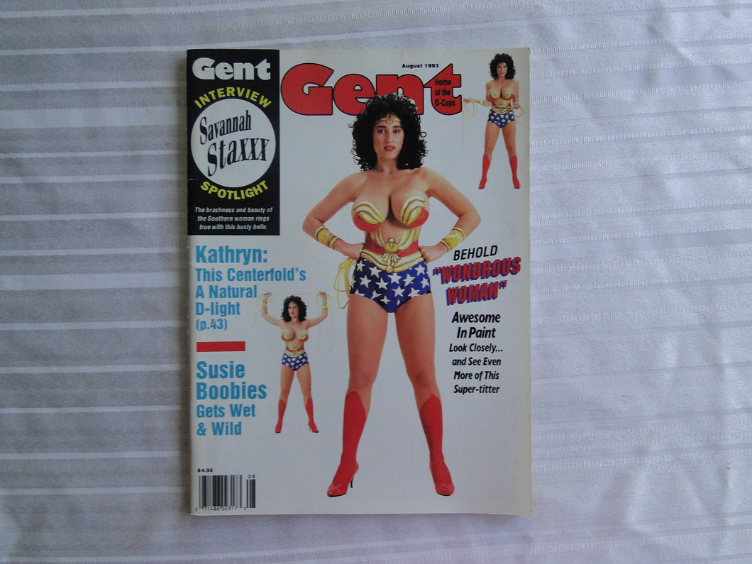 Vintage Nude Erotic Sexy Adult Big Tit Magazine Gent August 1993            SK1