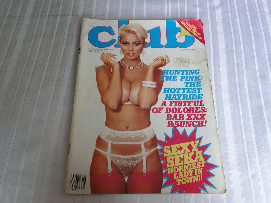 Vintage Nude Erotic Sexy Adult Magazine Club August 1985 SEKA  A BIT ROUGH     101