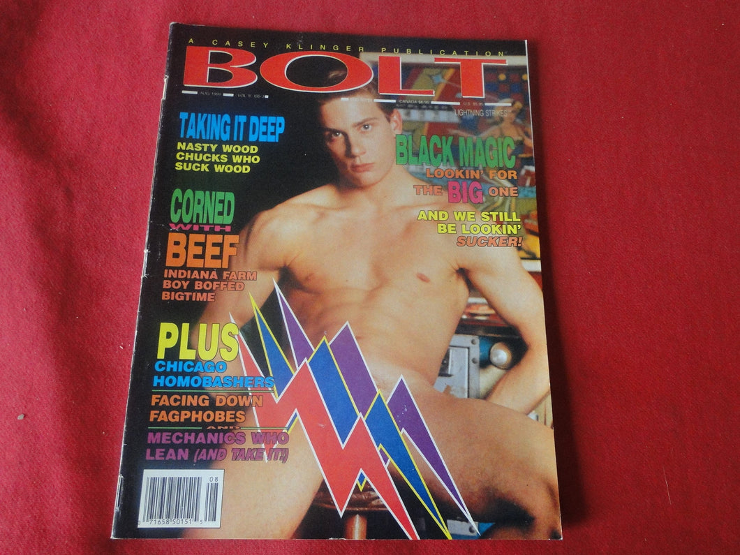 Vintage Adult Erotic Sexy Magazine Gay Interest Bolt August 1991         G1
