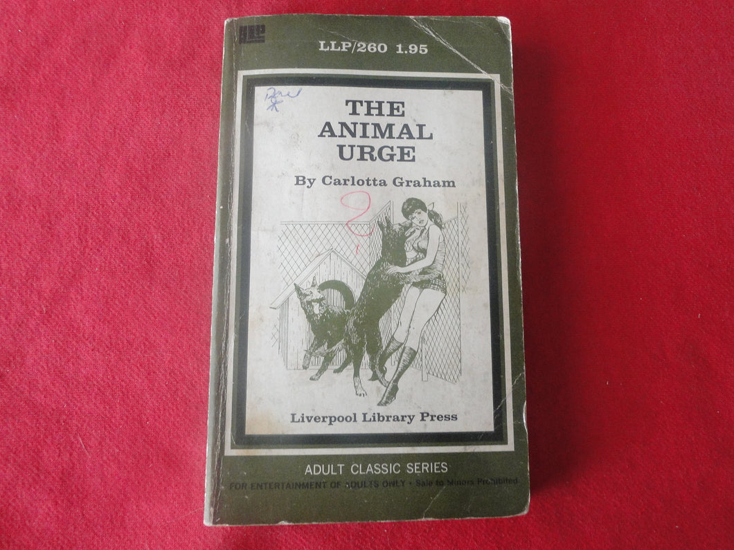 Vintage Erotic Adult Paperback Book/Novel The Animal Urge Liverpool      X33