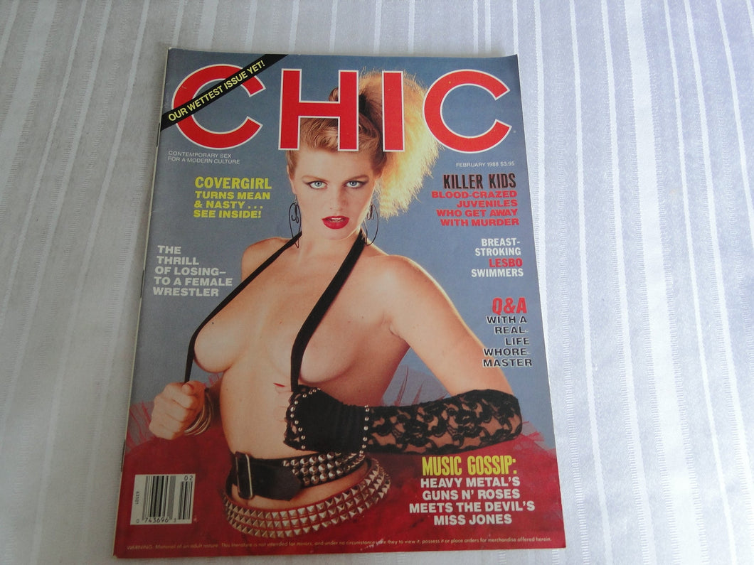 Vintage Nude Erotic Sexy Adult Magazine Chic February 1988     101