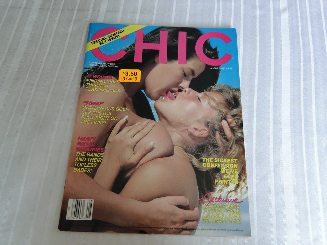 Vintage Nude Erotic Sexy Adult Magazine Chic August 1987     101