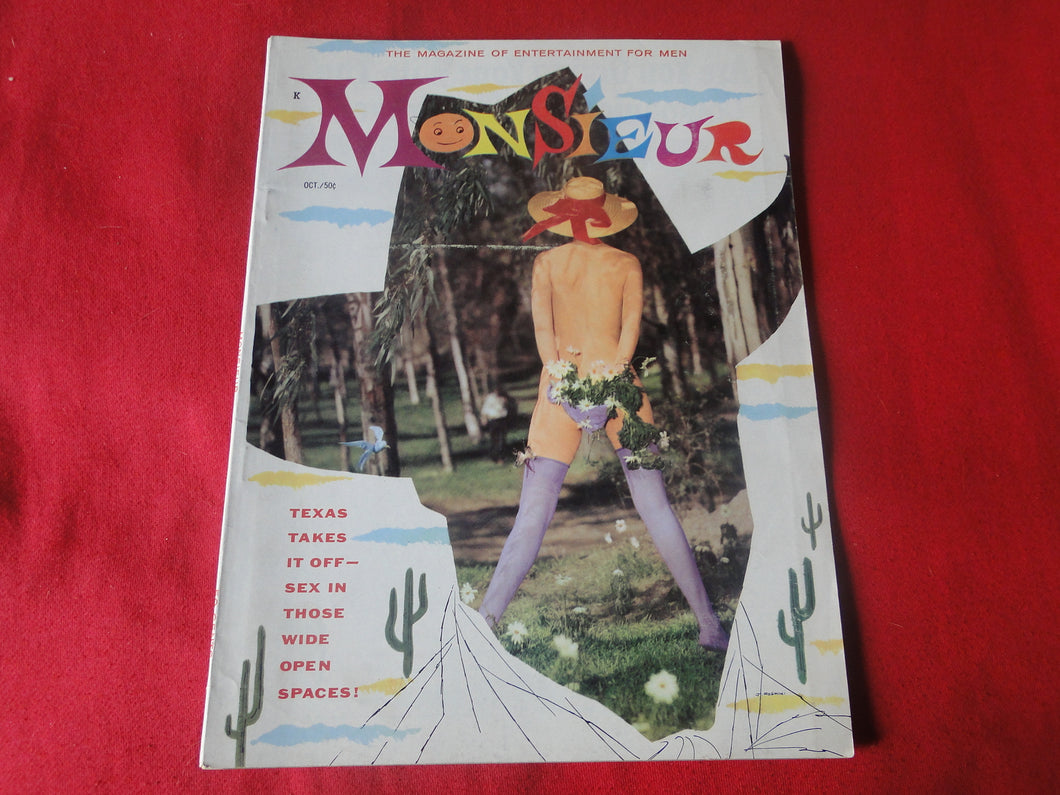 Vintage Nude Erotic Sexy Adult Magazine Monsieur October 1957      JB2