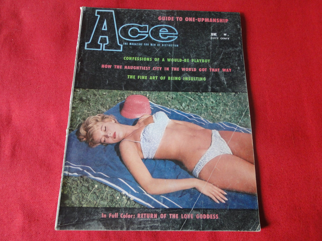 Vintage Nude Erotic Sexy Adult Magazine Ace June 1961      JB2