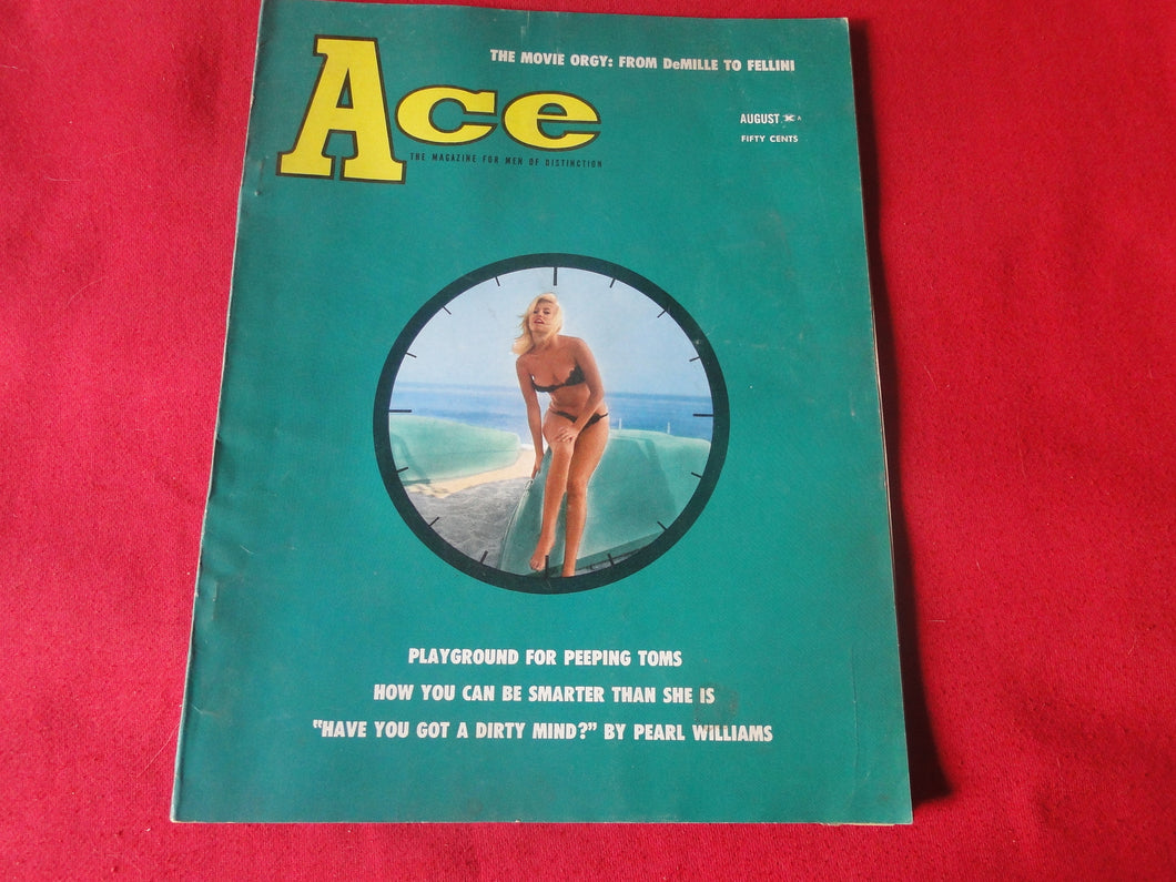 Vintage Nude Erotic Sexy Adult Magazine Ace August 1963      JB2