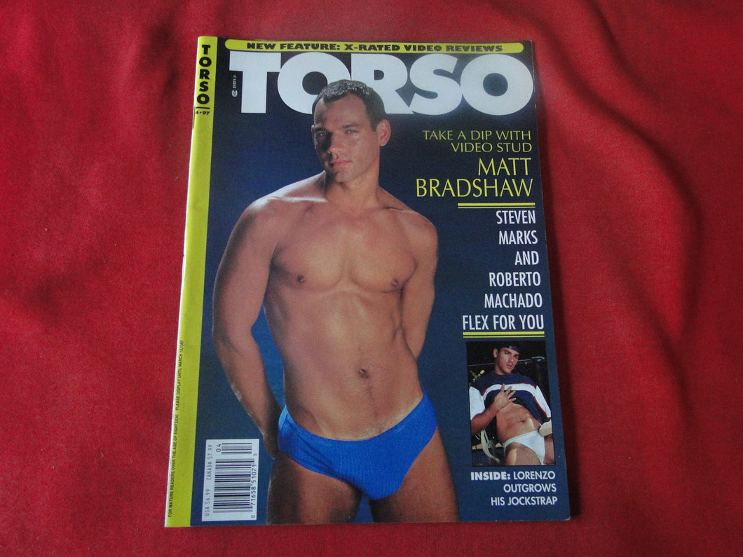 Vintage Adult Erotic Sexy Magazine Gay Interest Torso April 1997 Matt Bradshaw    G2