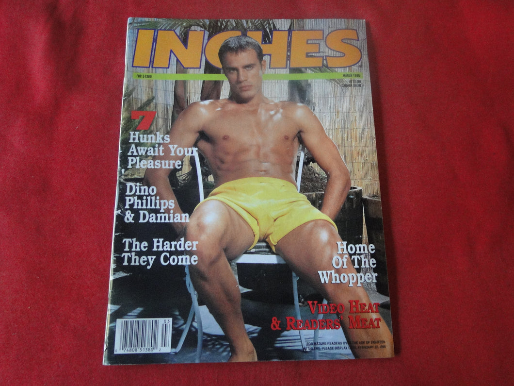 Vintage Adult Erotic Sexy Magazine Gay Interest Inches March 1995     G2