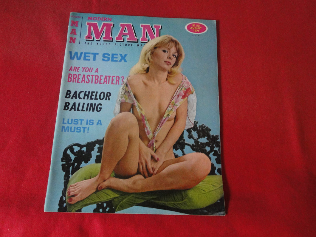 Vintage Nude Erotic Sexy Adult Men's Magazine Modern Man Aug. 1975     HC5