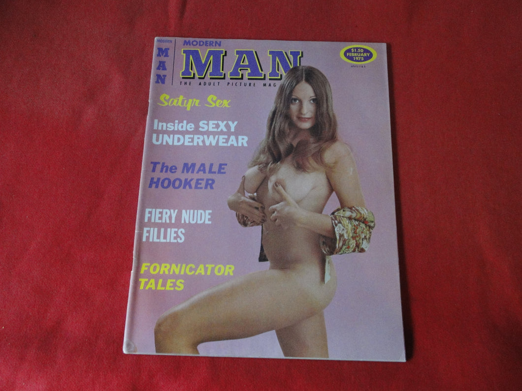 Vintage Nude Erotic Sexy Adult Men's Magazine Modern Man Feb. 1975     HC5