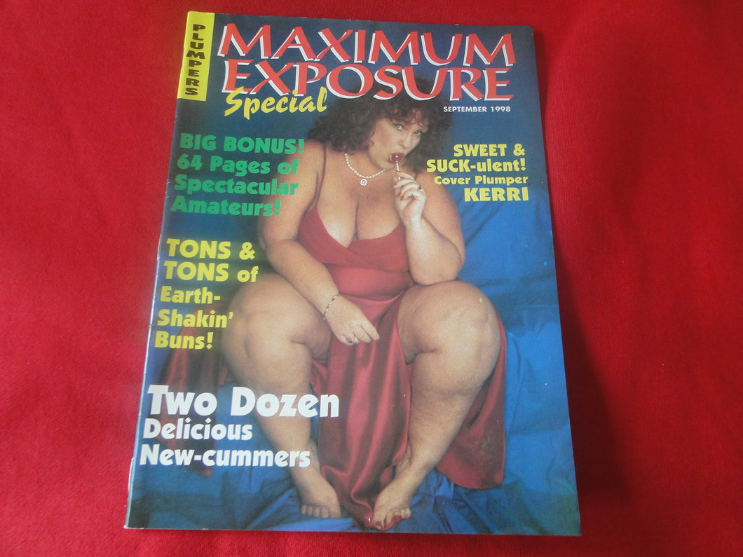 Vintage Nude Erotic Sexy Adult Magazine Plumpers Maximum Exposure Sept. 1998   JB57