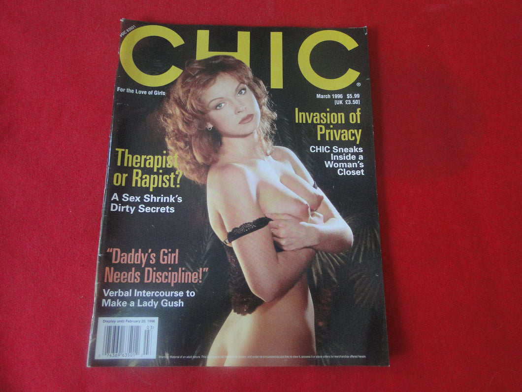 Vintage Nude Erotic Sexy Adult Magazine Chic March 1996       JB25