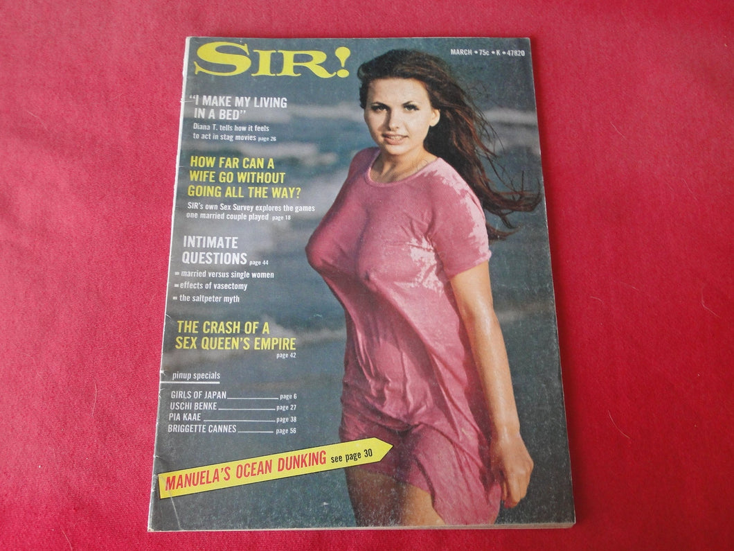 Vintage Nude Erotic Sexy Adult Magazine Sir! March 1972         JB26