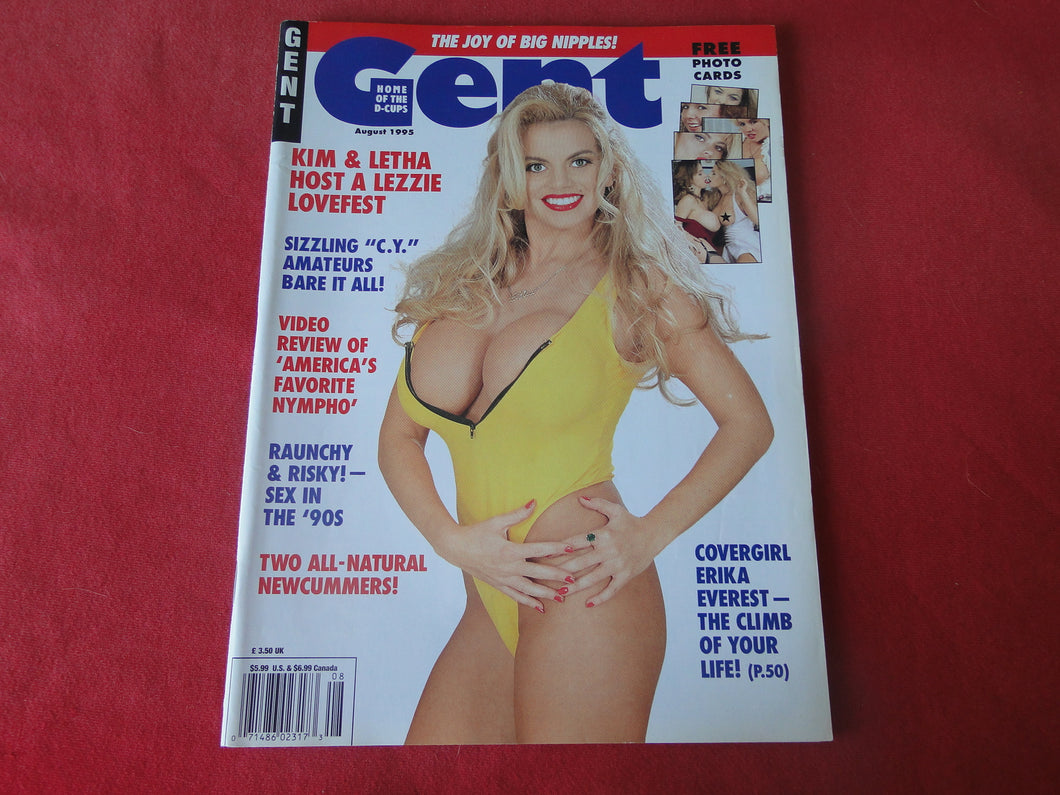 Vintage Nude Erotic Sexy Adult Magazine Gent August 1995        JB26