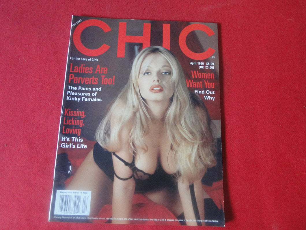 Vintage Nude Erotic Sexy Adult Magazine Chic April 1996        JB1