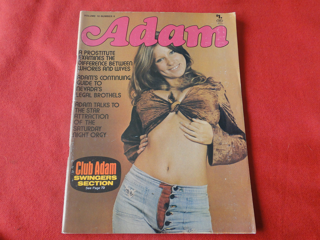 Vintage Nude Erotic Sexy Adult Magazine Adam July 1974 Roberta Pedon Cover    JB4