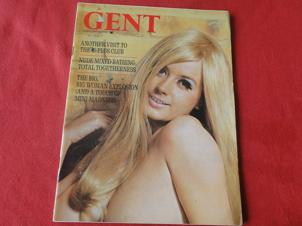 Vintage Nude Erotic Sexy Adult Magazine Gent August 1969        JB4