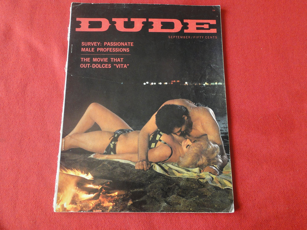 Vintage Nude Erotic Sexy Adult Magazine Dude September 1963          JB4