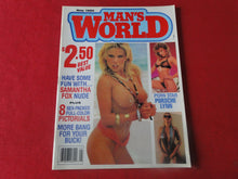 Load image into Gallery viewer, Vintage Nude Erotic Sexy Adult Magazine Man's World May 1989 Samantha Fox   GM
