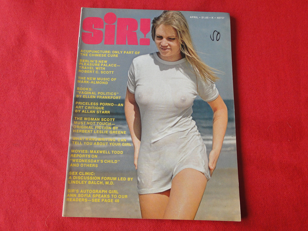 Vintage Nude Erotic Sexy Adult Magazine Sir April 1973        JB4
