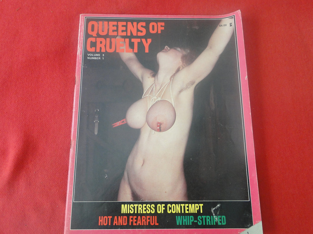Vintage Nude Erotic Sexy Adult Magazine BDSM Queens of Cruelty 1976 TORN PAGES   JB3