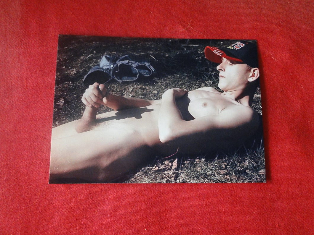 Vintage Gay Interest Nude Hot Hung Male Photo 5 x 7 Stud Nice Cock Masturbation    H40