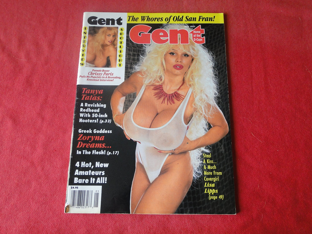 Vintage Nude Erotic Sexy Adult Magazine Gent May 1993 Lisa Lipps        P6