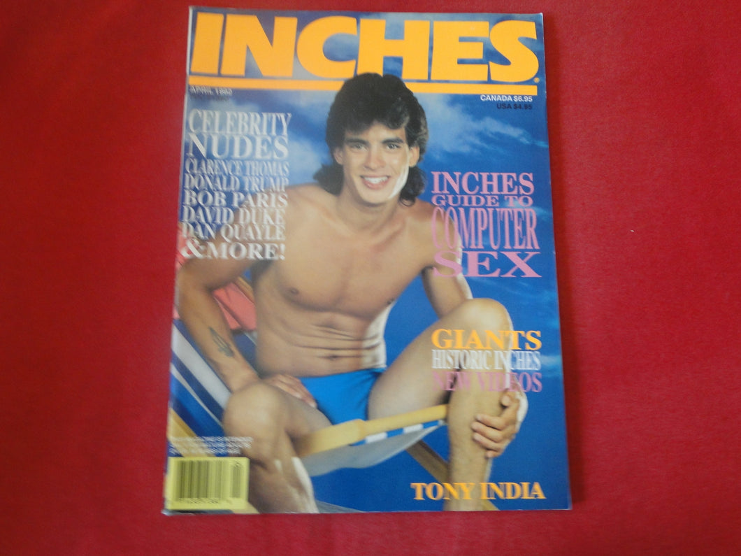 Vintage Adult Erotic Sexy Magazine Gay Interest Inches April 1992       JB29