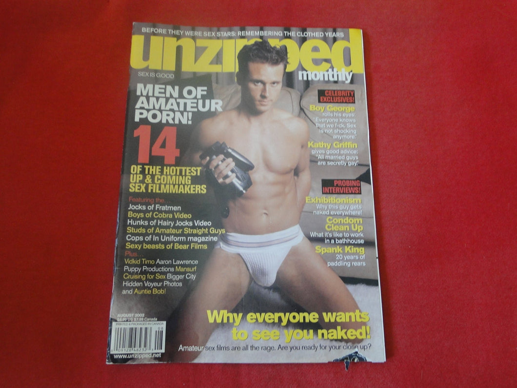 Vintage Adult Erotic Sexy Magazine Gay Interest Unzipped August 2002    JB29