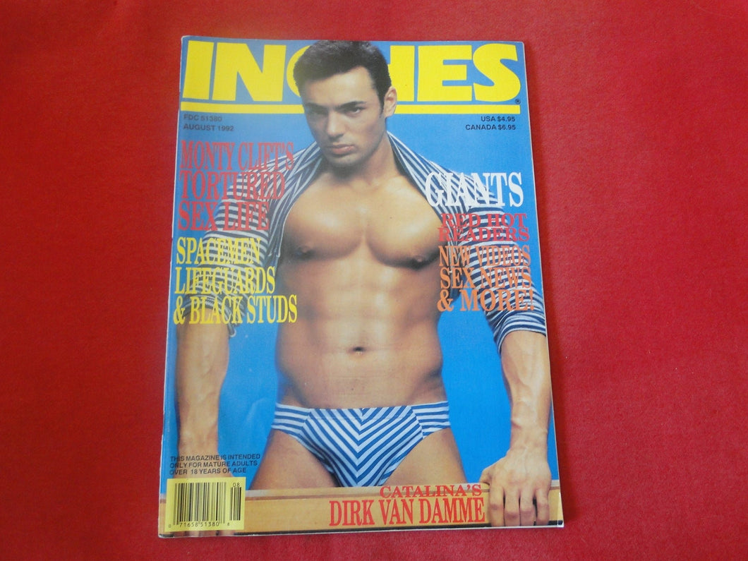 Vintage Adult Erotic Sexy Magazine Gay Interest Inches August 1992       JB29