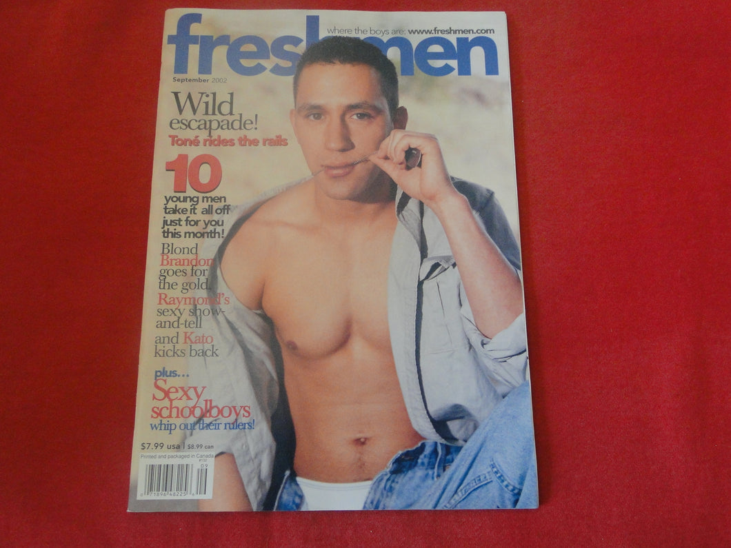 Vintage Adult Erotic Sexy Magazine Gay Interest Freshmen Sept. 2002        JB29