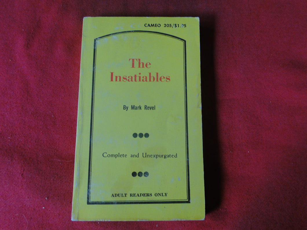 Vintage Adult Paperback Book/Novel The Insatiables Mark Revel 1969    G5