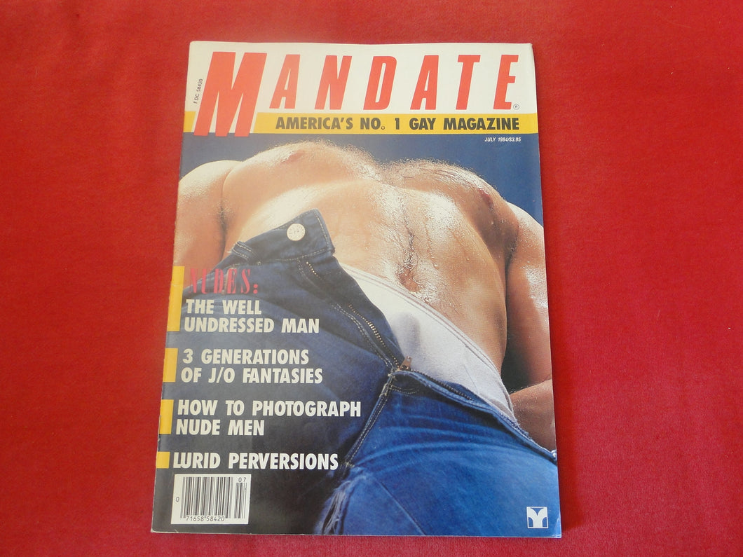 Vintage Adult Erotic Sexy Magazine Gay Interest Mandate July 1984          K