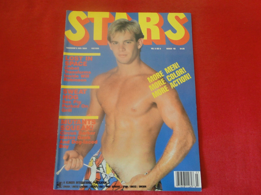 Vintage Adult Erotic Sexy Magazine Gay Interest Stars March 1988          K