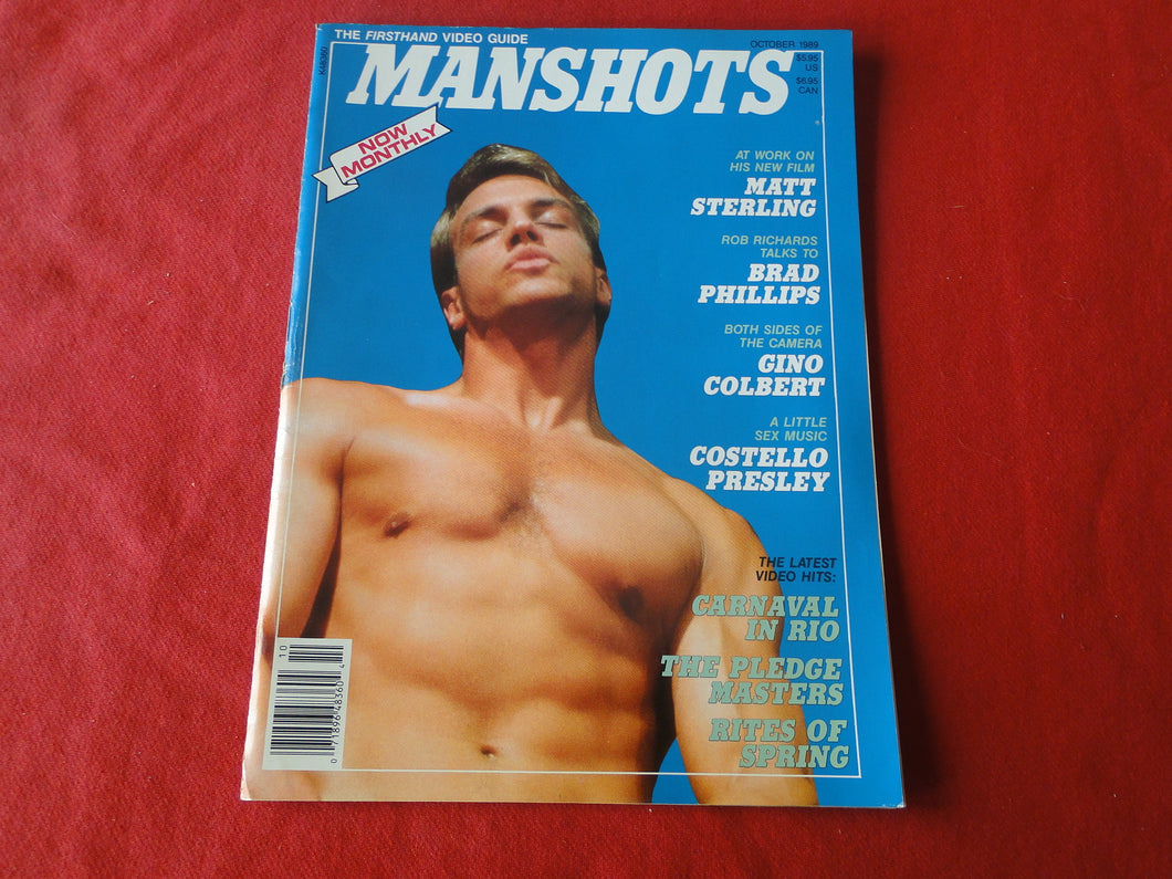 Vintage Adult Erotic Sexy Magazine Gay Interest Manshots October 1989          G7