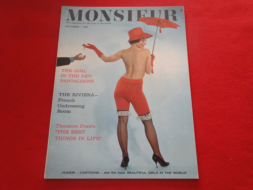 Vintage Nude Erotic Sexy Adult Magazine Monsieur October 1962       JB6