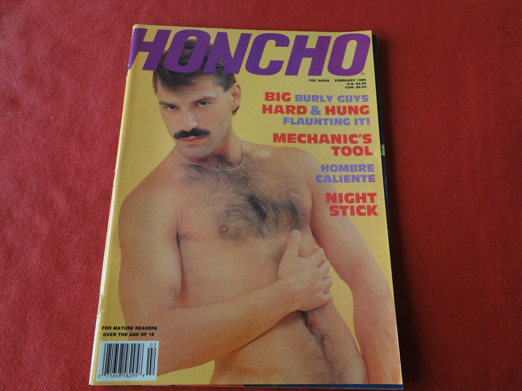Vintage Adult Erotic Sexy Magazine Gay Interest Honcho February 1989         G8