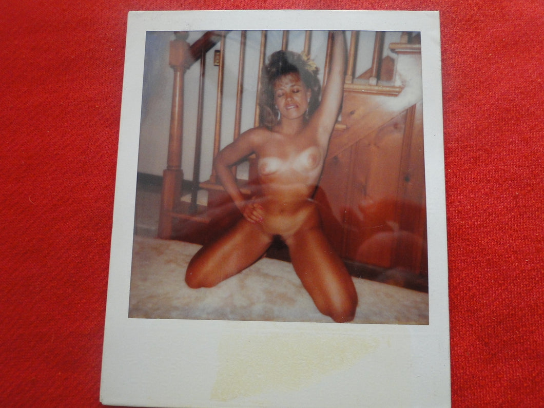 Vintage 1980s Nude Erotic Sexy Polaroid Nude Woman Photo Hispanic Honey Hairy Bush RRf
