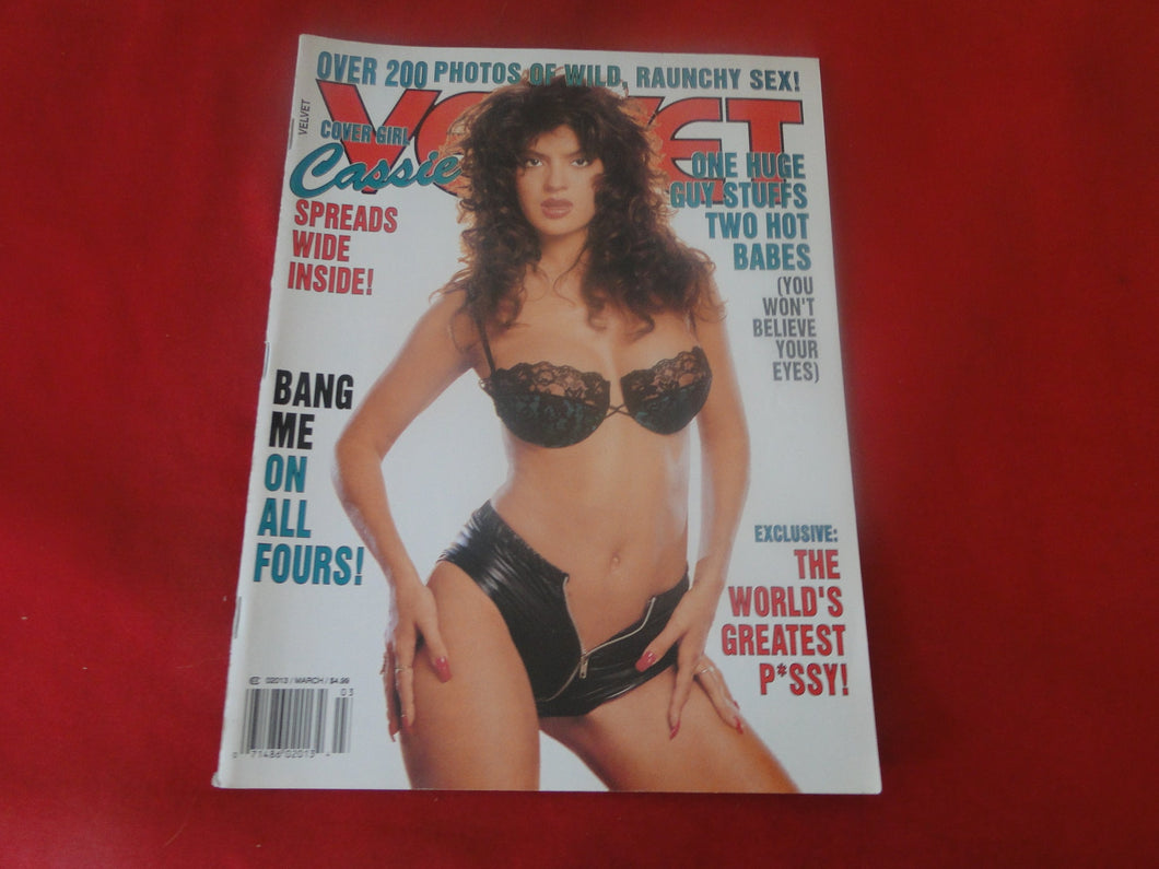 Vintage Nude Erotic Sexy Adult Magazine Velvet March 1993      JB60