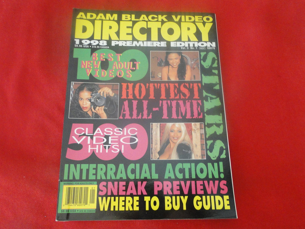 Vintage Nude Erotic Sexy Adult Magazine Adam Black Video Illustrated 1998   JB60