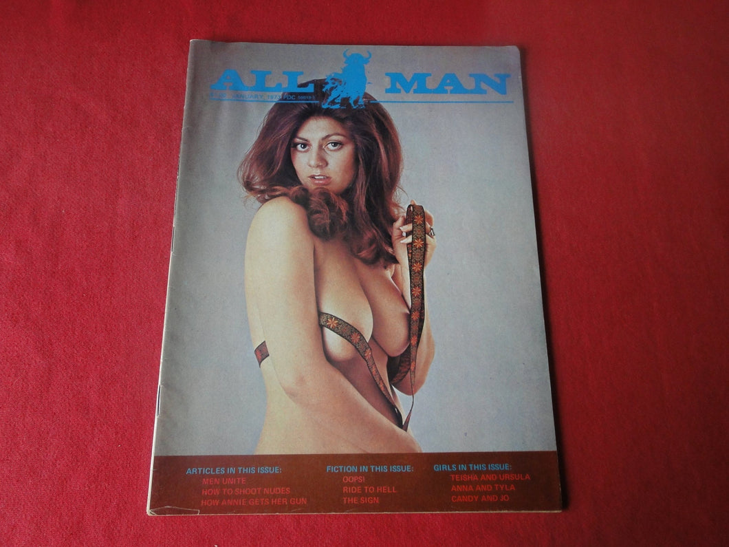 Vintage Nude Erotic Sexy Adult Magazine All Man January 1973        P87