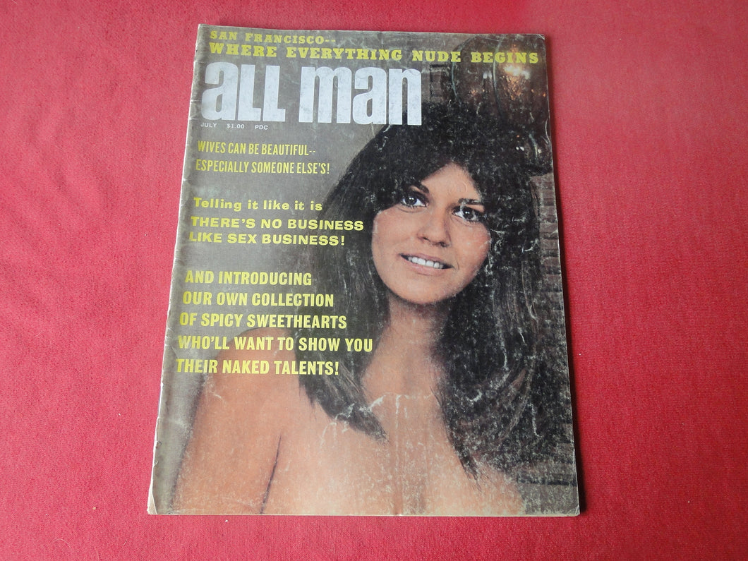 Vintage Nude Erotic Sexy Adult Magazine All Man July 1971              P87