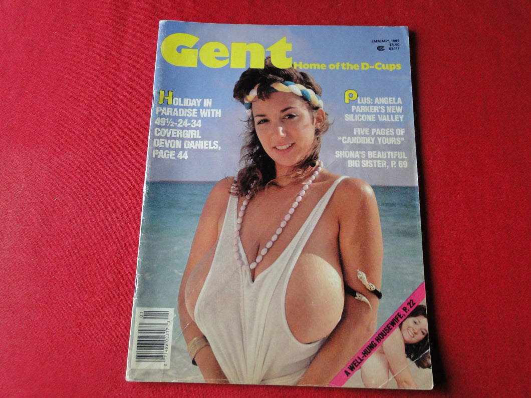 Vintage Nude Erotic Sexy Adult Magazine Gent January 1989       JB18a