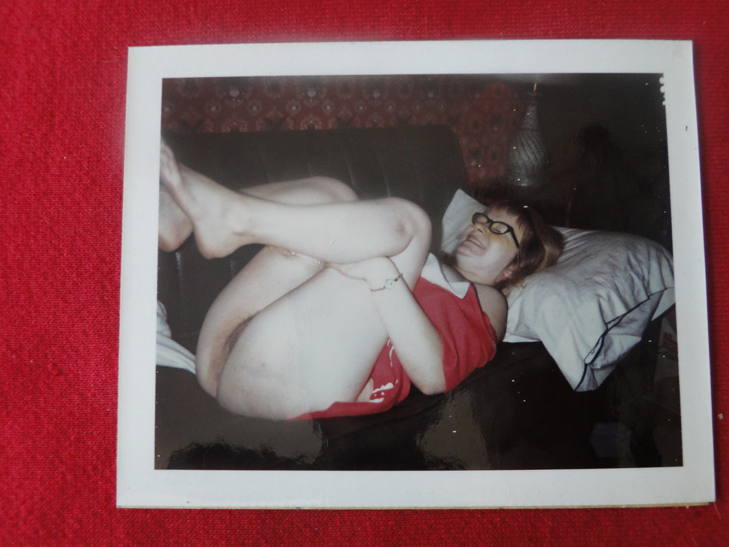 Vintage Nude Erotic Sexy Woman Polaroid Photo Mounted on Firm Board Chubby Old Slut  AA