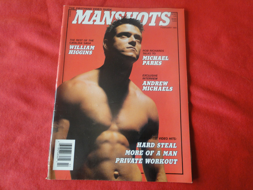 Vintage Adult Erotic Sexy Magazine Gay Interest Manshots February 1991         JB28