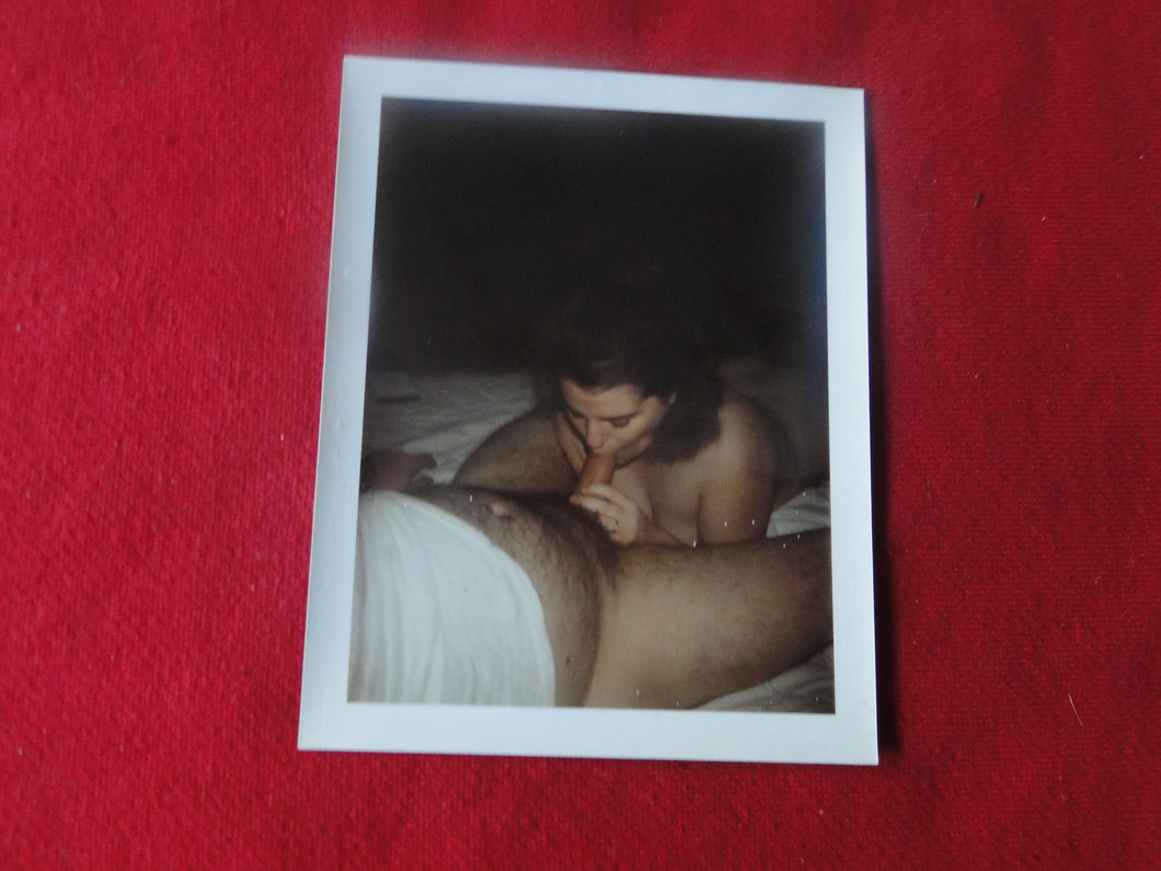 Vintage Nude Erotic Sexy Woman Polaroid Photo Chubby Slut Blowjob   AA