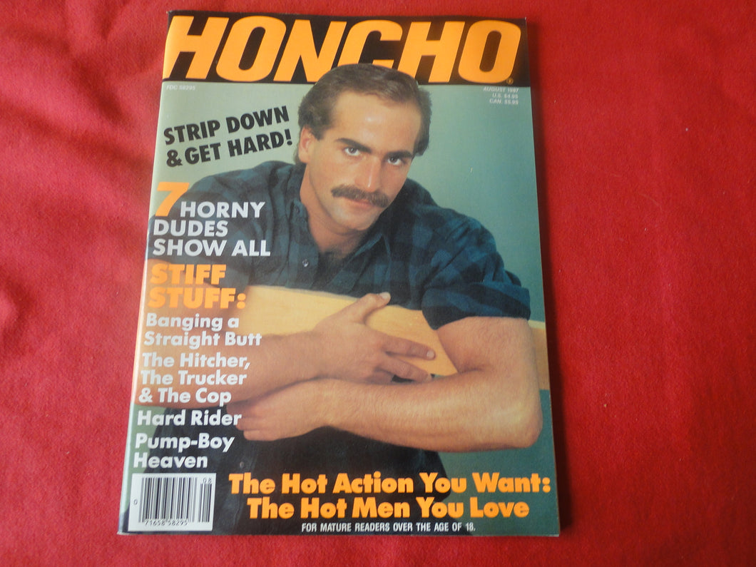 Vintage Adult Erotic Sexy Magazine Gay Interest Honcho August 1987       JB28