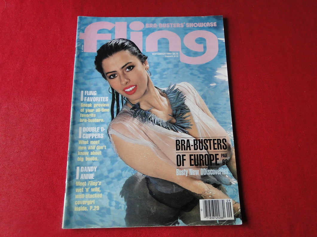 Vintage Nude Erotic Sexy Adult Magazine Fling September 1990         JB25