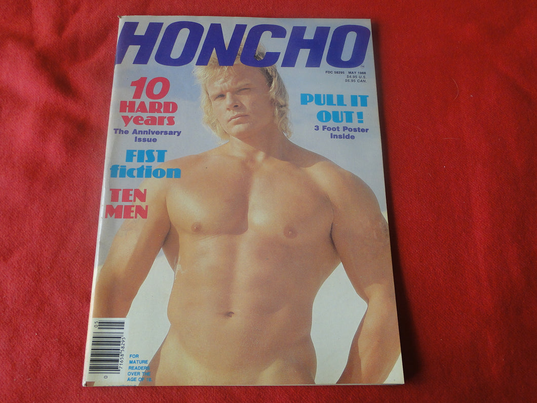 Vintage Adult Erotic Sexy Magazine Gay Interest Honcho May 1988          JB28